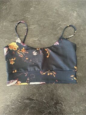 Floral Black Crop Bralette Tank Top